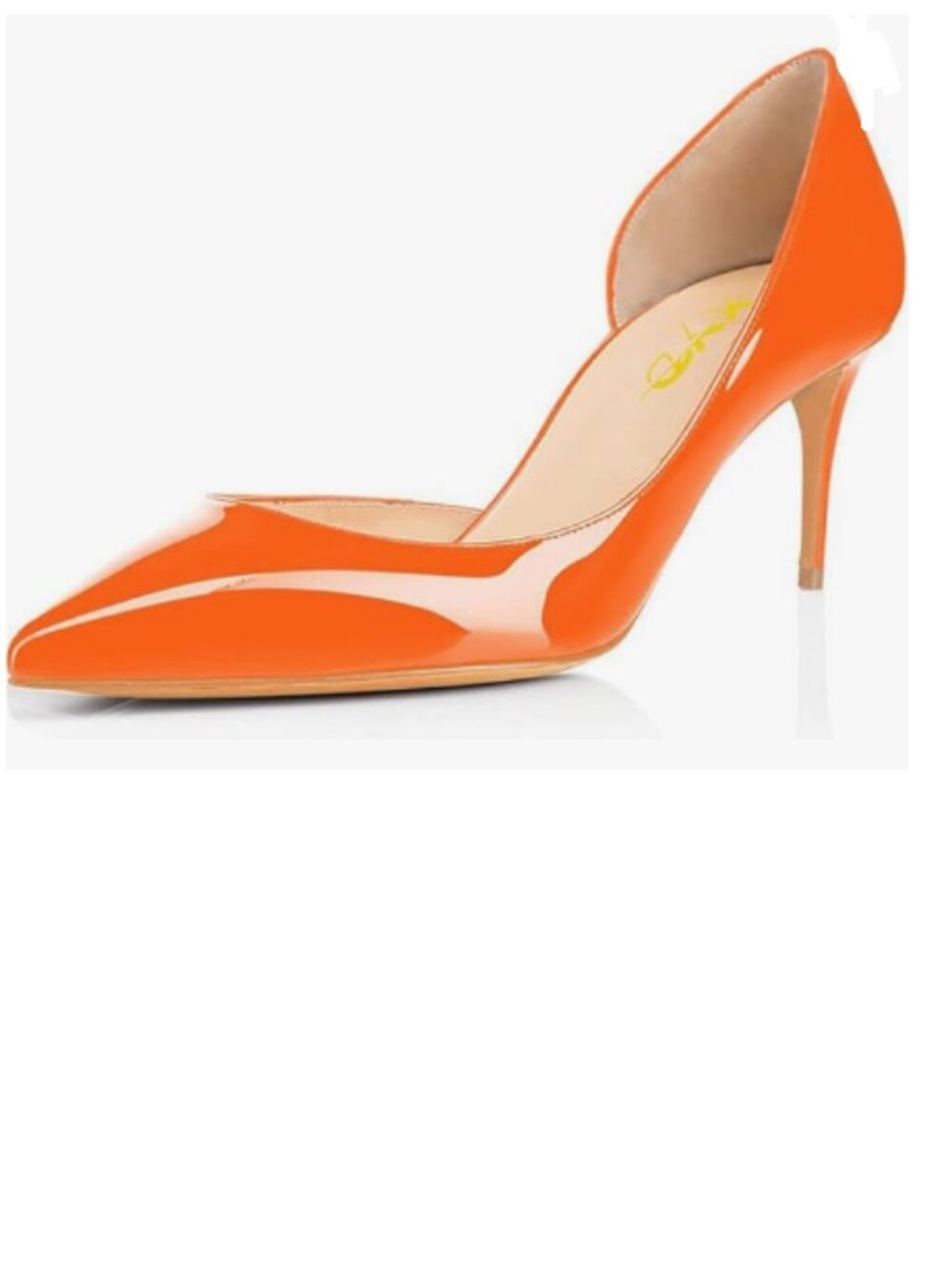 XYD Orange D'Orsay Comfort Slip-on Pointed Toe Sexy Pumps Casual Office Shoes